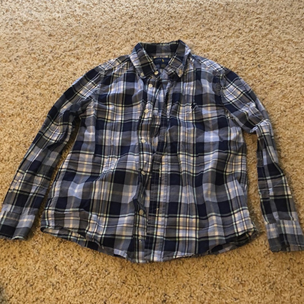 Blue Plaid Ralph Lauren Button-down Shirt